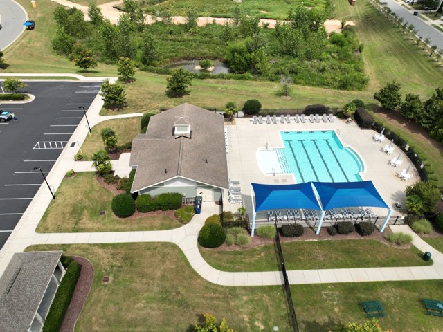 Access drive and parking &mdash; surface, striping and curb line